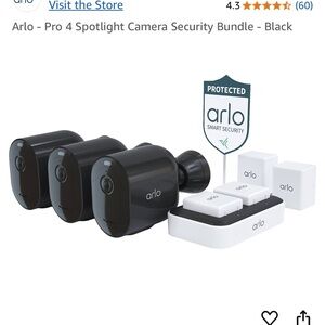 Arlo Pro 4 Spotlight Camera Security Bundle - Black
